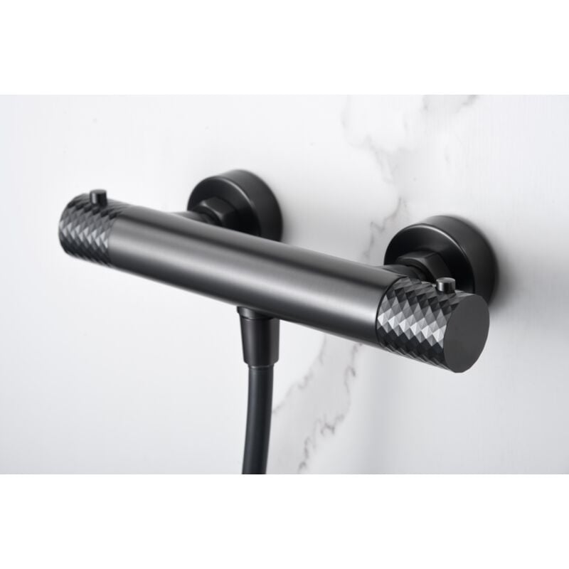 Imex - BTG053-5BGM génova Kit Ducha Termostático Black Gun Metal - ref: BTG053-5BGM