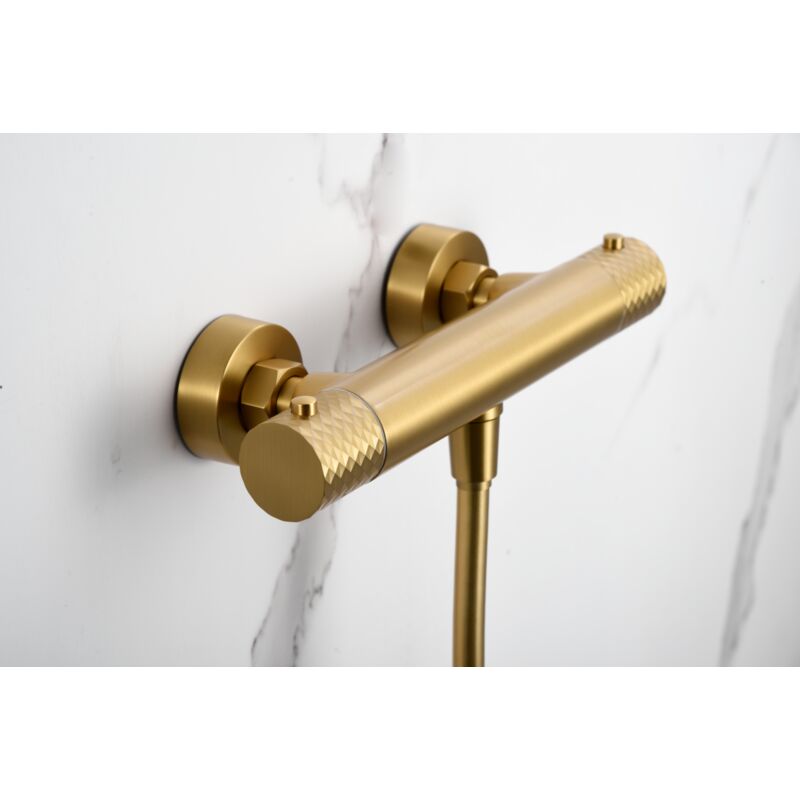 IMEX BTG053-5OC GÉNOVA Kit Ducha Termostático Oro Cepillado - ref: BTG053-5OC