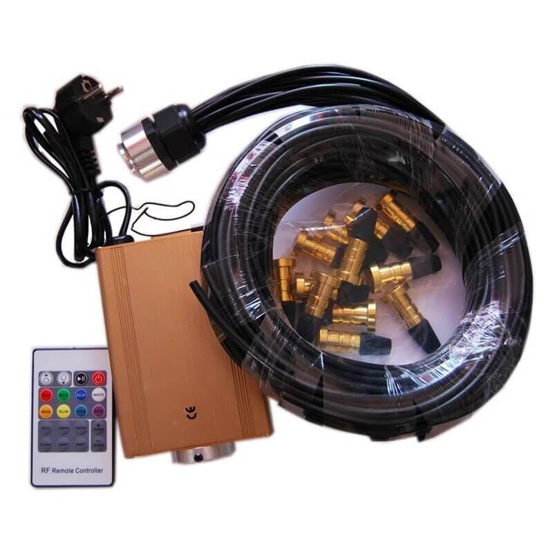 Kit éclairage fibre optique Blanc chaud 16W pour Sauna / Hammam (12 points lumineux)