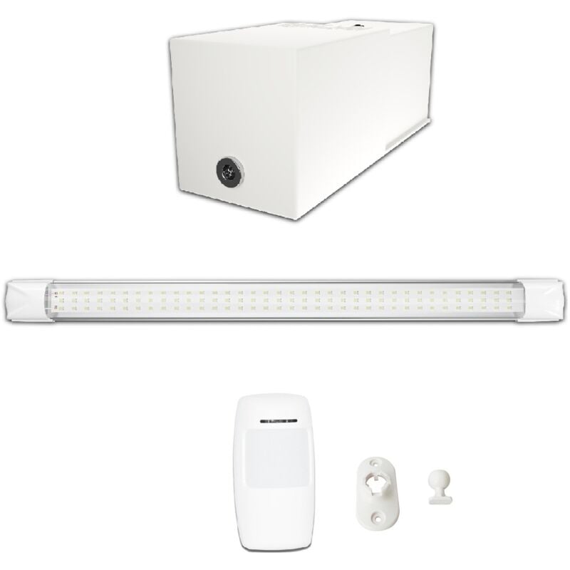Kit éclairage sans fil garage box cave sous sol - 1 réglette led - 1 Batterie - 1 Détecteur radio sans fil - Gamme access 1100 lumens