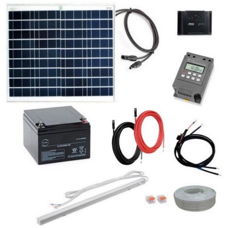 Kit éclairage solaire programmable type Abri bus 50W