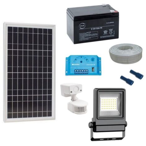 Kit eclairage solaire puissant avec détecteur de mouvement 20W-20W-2000lm