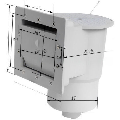 Kit Écumeur de Surface et Buse d'entrée pour Piscine – Skimmer intégré – avec Grand Panier pour Aspiration et Récupération des saletés