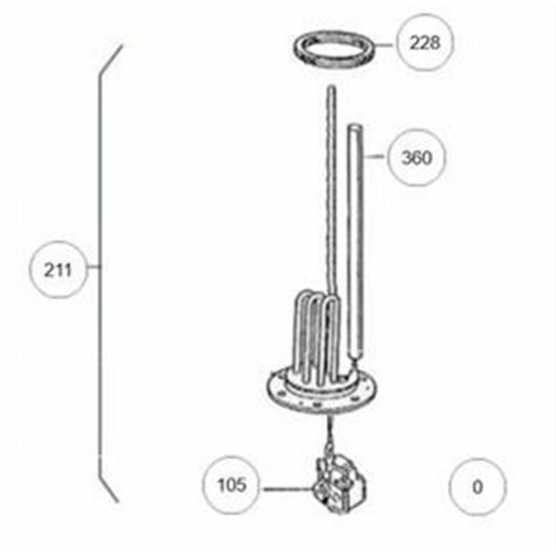 Kit électrique 2200 w tc pour échangeur annulaire (150 et 200 l) - Kit électrique 2200 w tc pour échangeur annulaire (150 et 200 l)