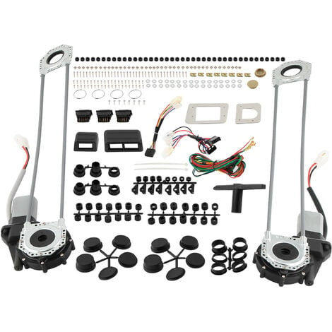 BFO Kit Elevalunas Eléctrico Universal Izquierdo+Derecho for vehículos de 2 puertas con ventanillas manuales, SUV y turismos