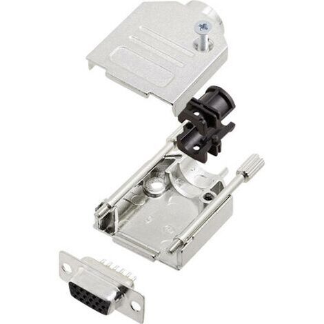 Kit embase SUB-D femelle Nombre de pôles: 15 encitech DTZK09-HDS15-K 6355-0012-11 180 ° fût à souder 1 set S760221