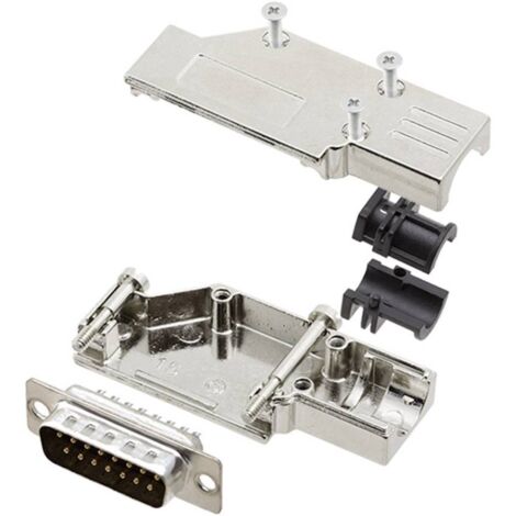 Kit embase SUB-D mâle Nombre de pôles: 15 encitech DCMR-FK-15-DBP-K 6355-0065-02 90 ° fût à souder 1 set