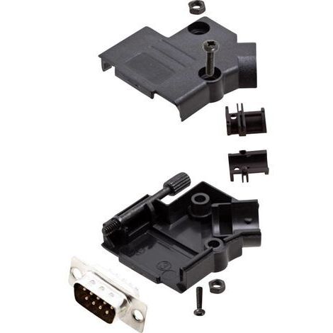 Kit embase SUB-D mâle Nombre de pôles: 9 encitech D45PK-P-09-DBP-K 6355-0034-01 45 ° fût à souder 1 set S763721