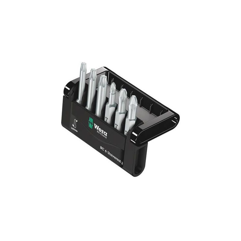 Wera - bit-check 6 v universal 1 05056478001 jeu dembouts 6 pièces carré intérieur (robertson) zone de torsion