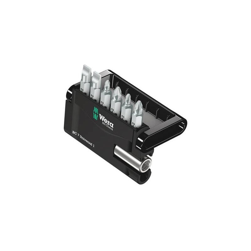 Wera - Bit-Check 7 Universal 4 05135810001 Jeu d'embouts 7 pièces cruciforme Phillips, vis Pozidriv, torx® intérieur