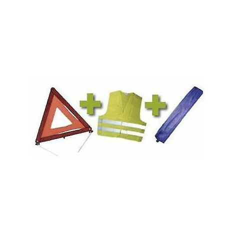 Kit Emergencia Bolsa Mini Azul + Triangulo + Chaleco - Jbm