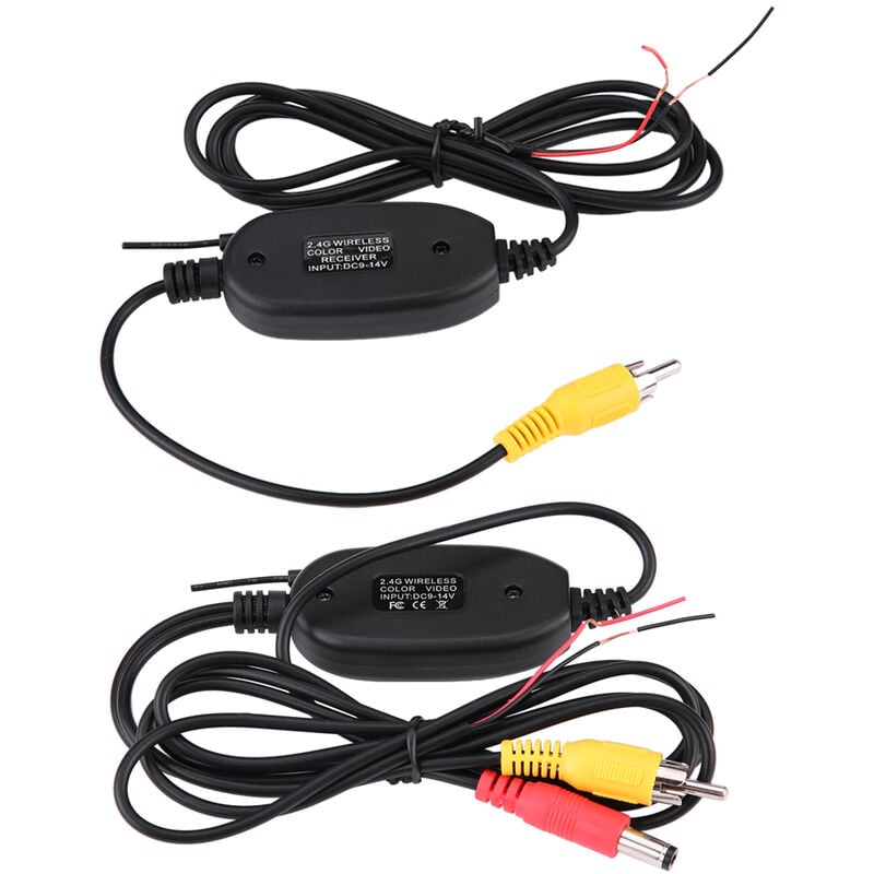 SJLERST Kit émetteur et récepteur sans fil vidéo RCA 2.4Ghz pour système de surveillance de caméra de recul de stationnement de voiture