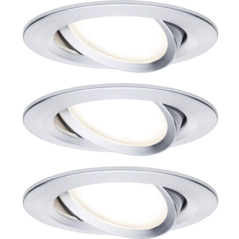 Luminaire à led encastrable led intégrée Paulmann Coin Slim 93903 n/a 18 w aluminium (brossé) jeu de 3