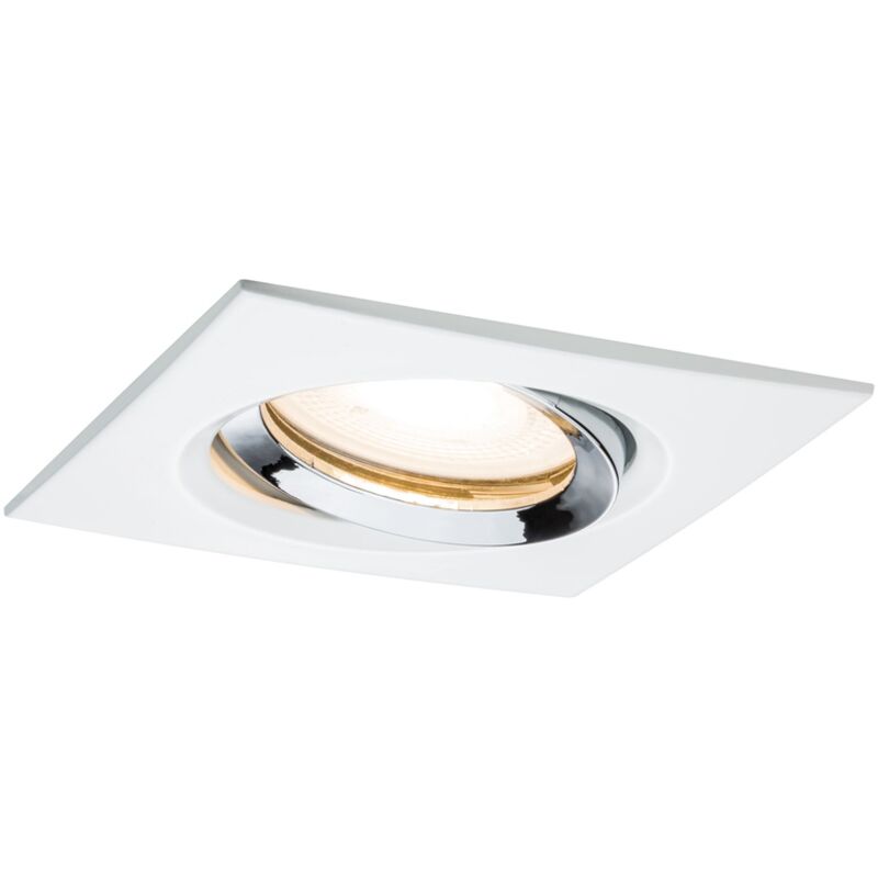 Nova Spot encastrable pour salle de bains jeu led GU10 7 w IP65 blanc mat, chrome - Paulmann