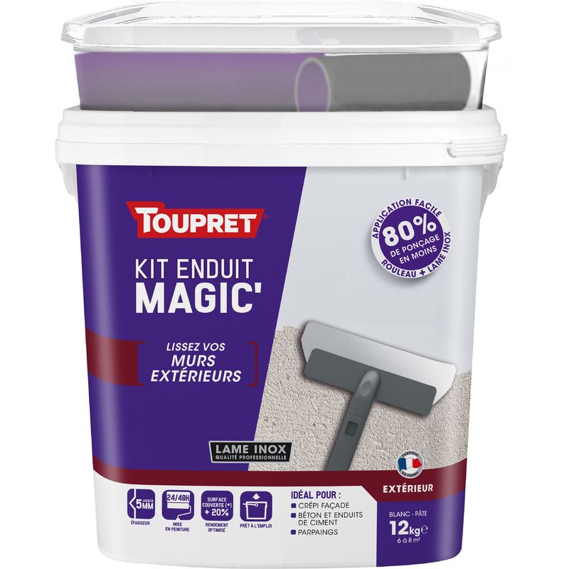 Kit enduit Magic'Extérieur en pâte pot 12kg - Toupret