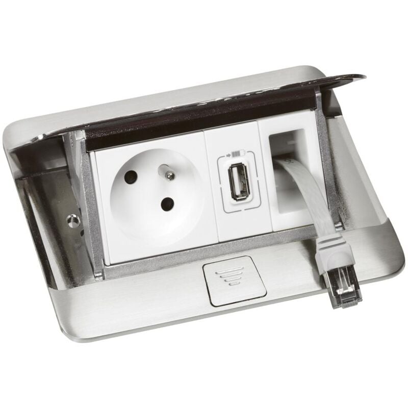 Legrand - kit RJ45 retractable C6 ftp blanc 054035