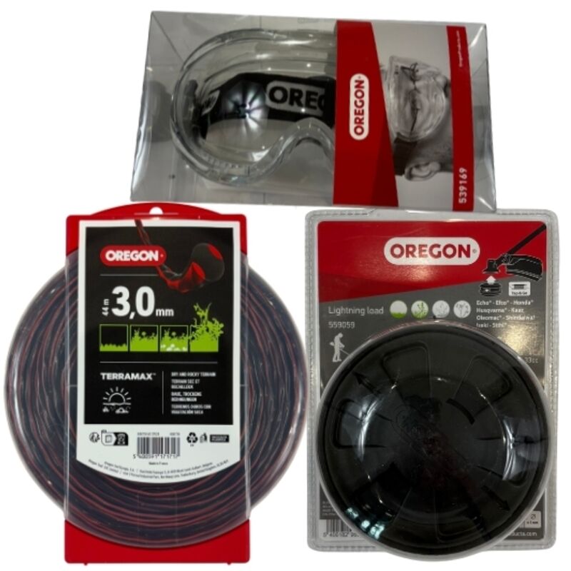 Pack tête à fil Oregon Lightning Load + 1 bobine de fil débroussailleuse universel