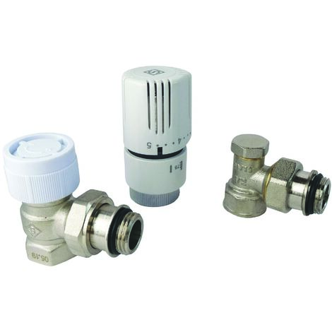 Somatherm – Robinet radiateur thermostatique KITH – Nickelé 15-21 – Laiton mâle-femelle – Installation flexible pour chauffage