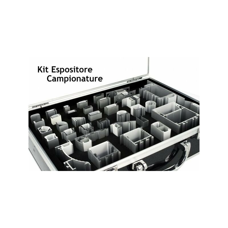 Image of Kit Espositore Campioni Profilati Alluminino e Diffusore Con Valigetta Totale 35 Modelli