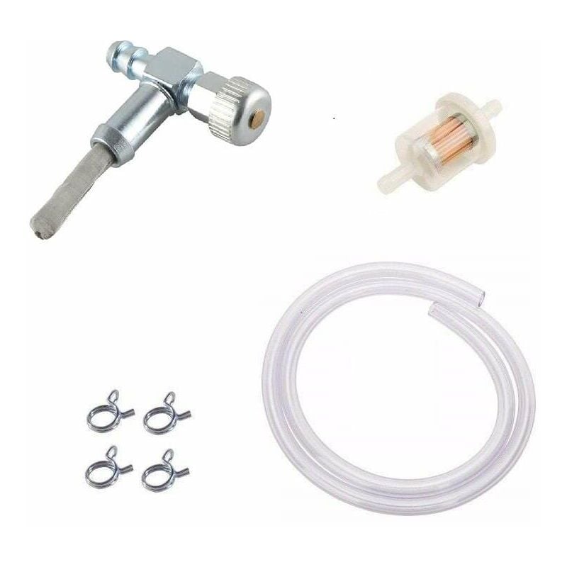 Kit essence robinet 951-0171 métal + filtre + durite + collier compatible avec mtd 751-0171 Toro Wheel Horse Scag 90° tondeuse tracteur