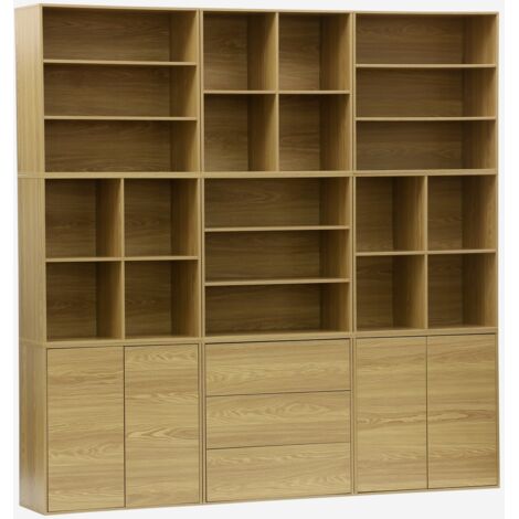 Kit estantería o biblioteca modular con 9 secciones