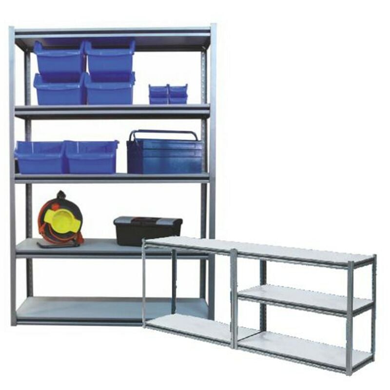 

Kit estanterias carga media soporta 600kg por bandeja