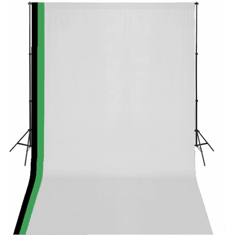 

Kit estudio 3 telones fondo algodon estructura ajustable 3x5 m