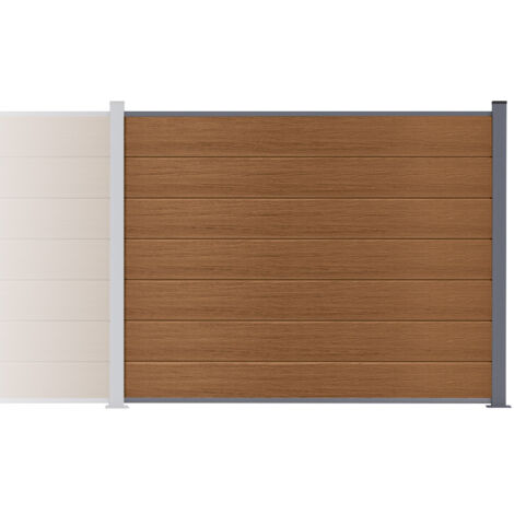 Kit extension clôture composite 2m STOCKHORN H.150cm sur platine teck