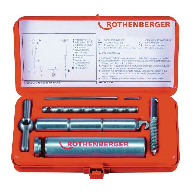 Rothenberger - Kit d'extracteurs de cartouches 9 pièces