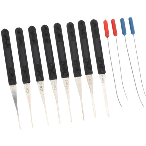 Kit extractor de llaves rotas de 12 piezas, de 0,2 mm a 0,4 mm, de acero para muelles, portátil, para reparación de cerraduras.