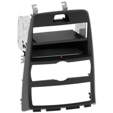 Kit Facade 2DIN compatible avec Hyundai Genesis 10-13 Avec vide poche Induction Qi Noir