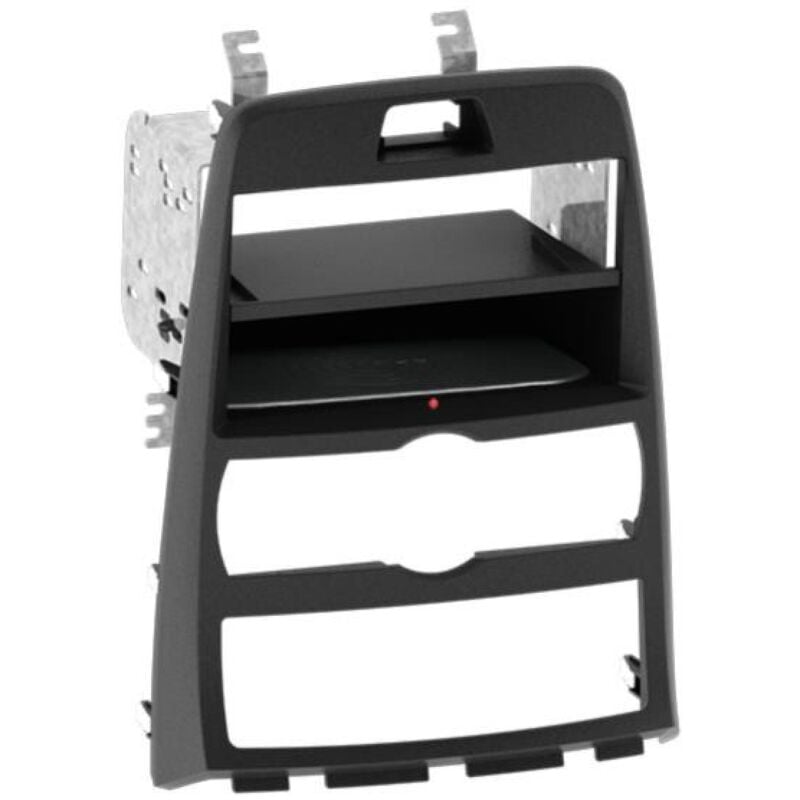 Kit Facade 2DIN compatible avec Hyundai Genesis 10-13 Avec vide poche Induction Qi Noir