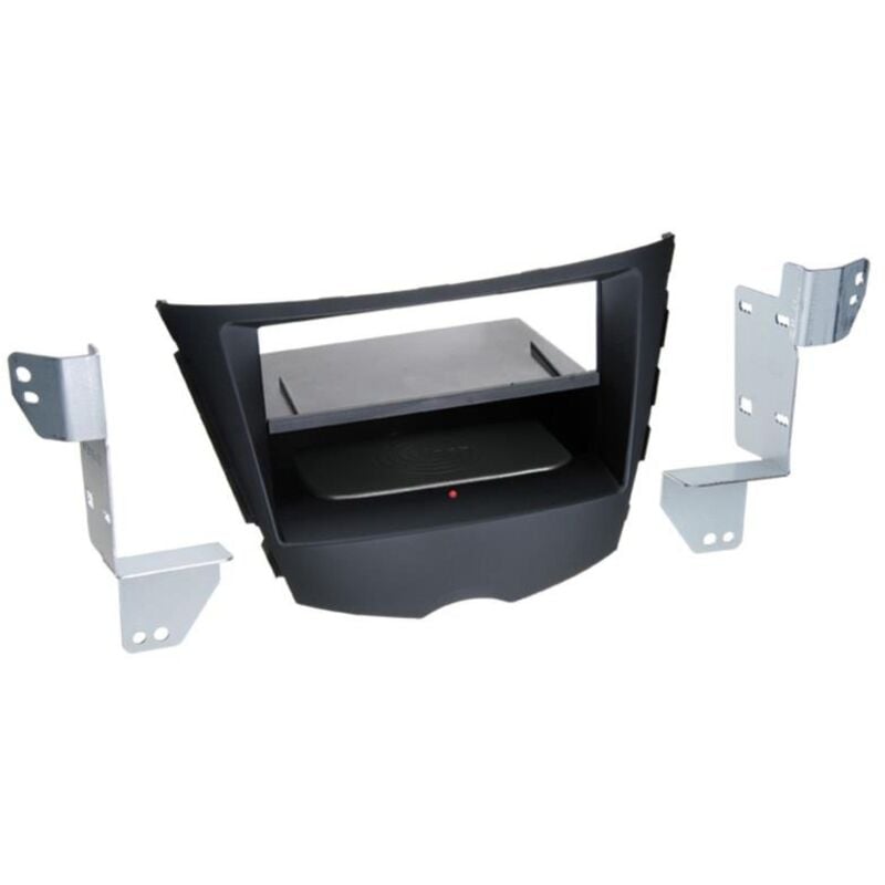 Kit Facade 2DIN compatible avec Hyundai Veloster ap11 Avec vide poche Induction Qi Noir