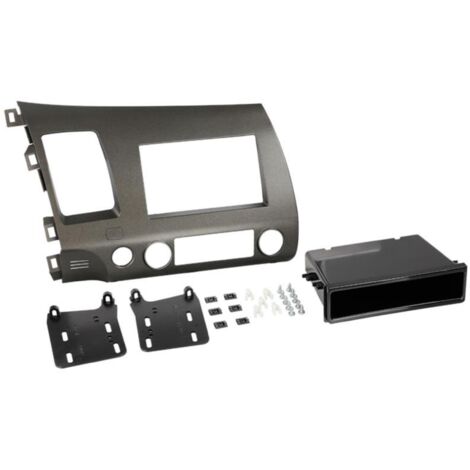 Kit Facade autoradio 2DIN compatible avec Honda Civic Hybrid ap06 Avec vide poche Anthracite