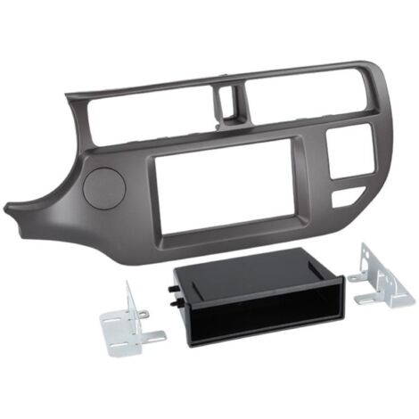Kit Facade autoradio 2DIN compatible avec Kia Rio 11-15 Avec vide poche Anthracite