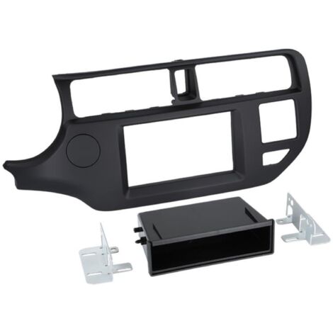 Kit Facade autoradio 2DIN compatible avec Kia Rio 11-15 Avec vide poche noir
