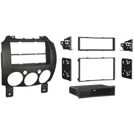 Kit Facade autoradio 2DIN compatible avec Mazda 2 ap07 Avec vide poche Noir