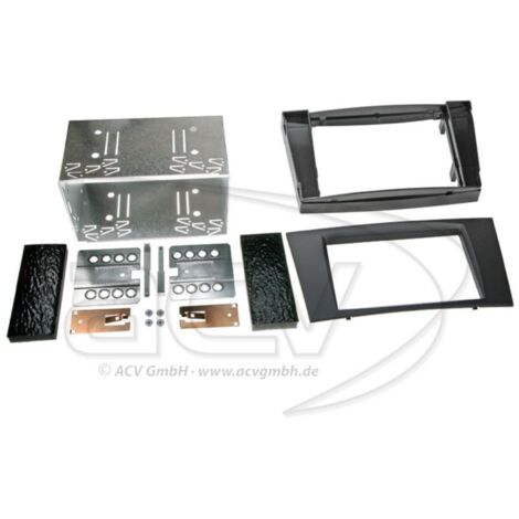Kit Facade autoradio 2DIN compatible avec Mercedes Classe E W211 02-09 Noir Rubber touch