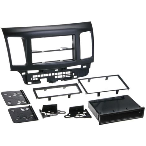 Kit Facade autoradio 2DIN compatible avec Mitsubishi Lancer ap07 Avec vide poche Noir