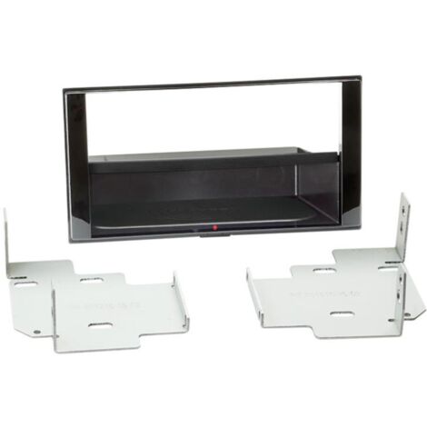 Kit Facade autoradio 2DIN compatible avec Nissan Micra Note ap13 Avec vide poche Induction Qi Noir brillant