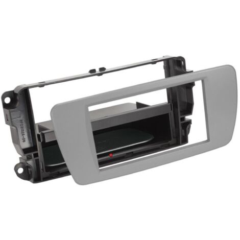 Kit Facade autoradio 2DIN compatible avec Seat Ibiza ap08 Avec vide poche Induction Qi Gris Dublin