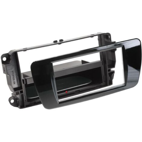 Kit Facade autoradio 2DIN compatible avec Seat Ibiza ap08 Avec vide poche Induction Qi Noir brillant