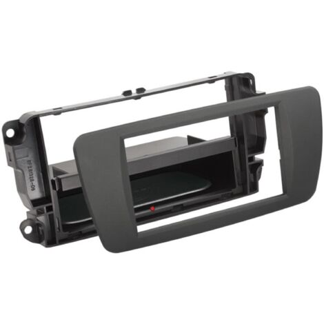 Kit Facade autoradio 2DIN compatible avec Seat Ibiza restyle ap10 Avec vide poche Induction Qi Gris Tuam