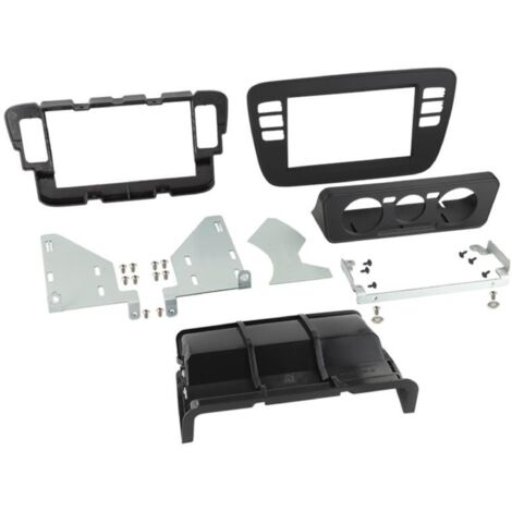 Kit Facade autoradio 2DIN compatible avec Seat Mii Skoda Citigo VW Up ap11 - Noir vide poche Clim manuelle