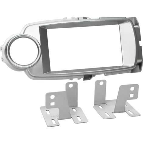 Kit Facade autoradio 2DIN compatible avec Toyota Yaris 11-14 Argent