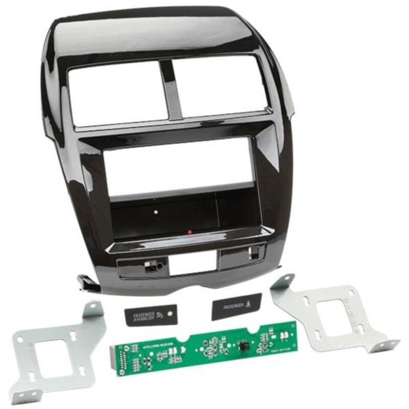 Kit Facade autoradio 2DIN compatible avec Citroen C4 Peugeot 4008 ap12 Avec vide poche Induction Qi Noir brillant Nacre