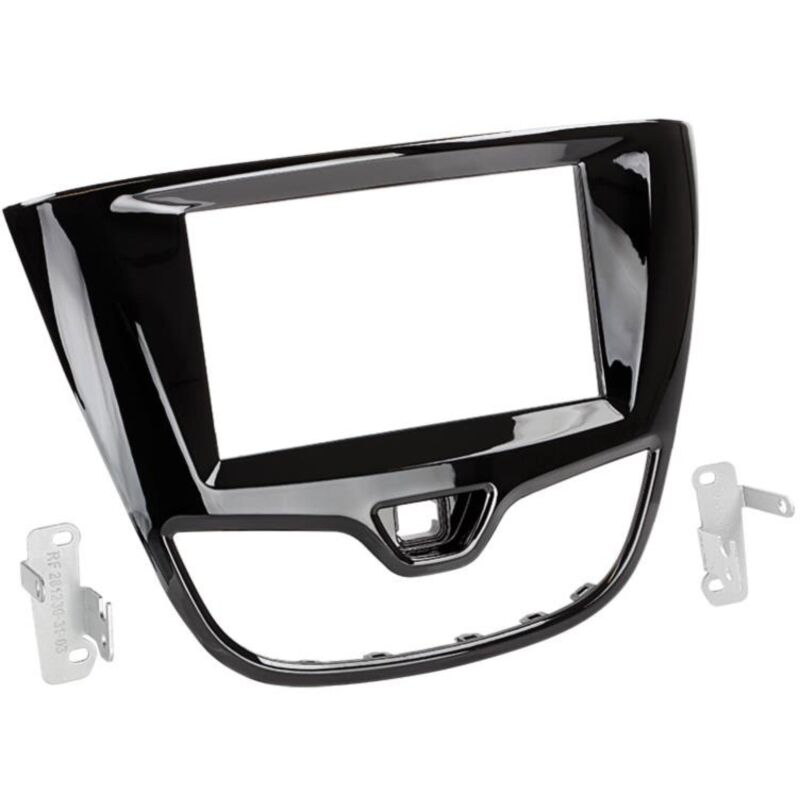 Kit Facade autoradio 2DIN compatible avec Opel Karl ap15 Noir brillant