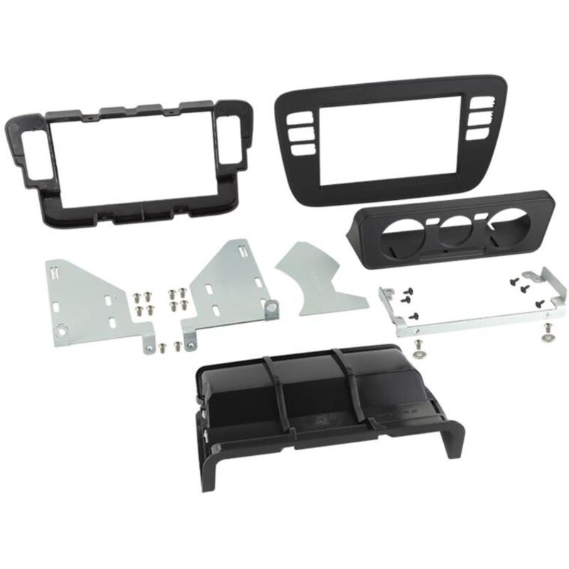 Kit Facade autoradio 2DIN compatible avec Seat Mii Skoda Citigo vw Up ap11 - Noir vide poche Clim manuelle