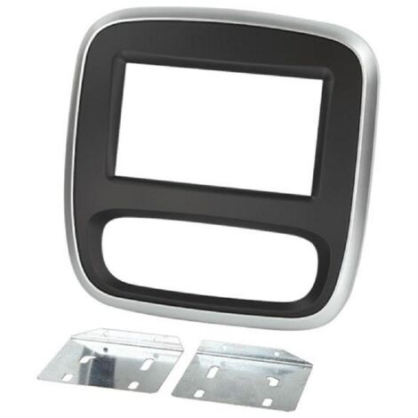 Kit Facade Autoradio FA335A compatible avec Nissan NV300 Opel Vivaro Renault Trafic - noir et argent