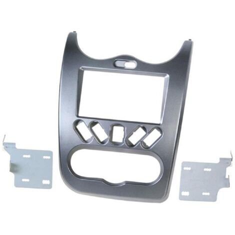 Kit facade Autoradio FA417B compatible avec Dacia Duster Sandero Logan - Gris Fonce
